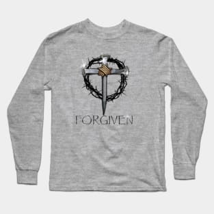 Forgiven - 3 Nails, crown of thorns Long Sleeve T-Shirt